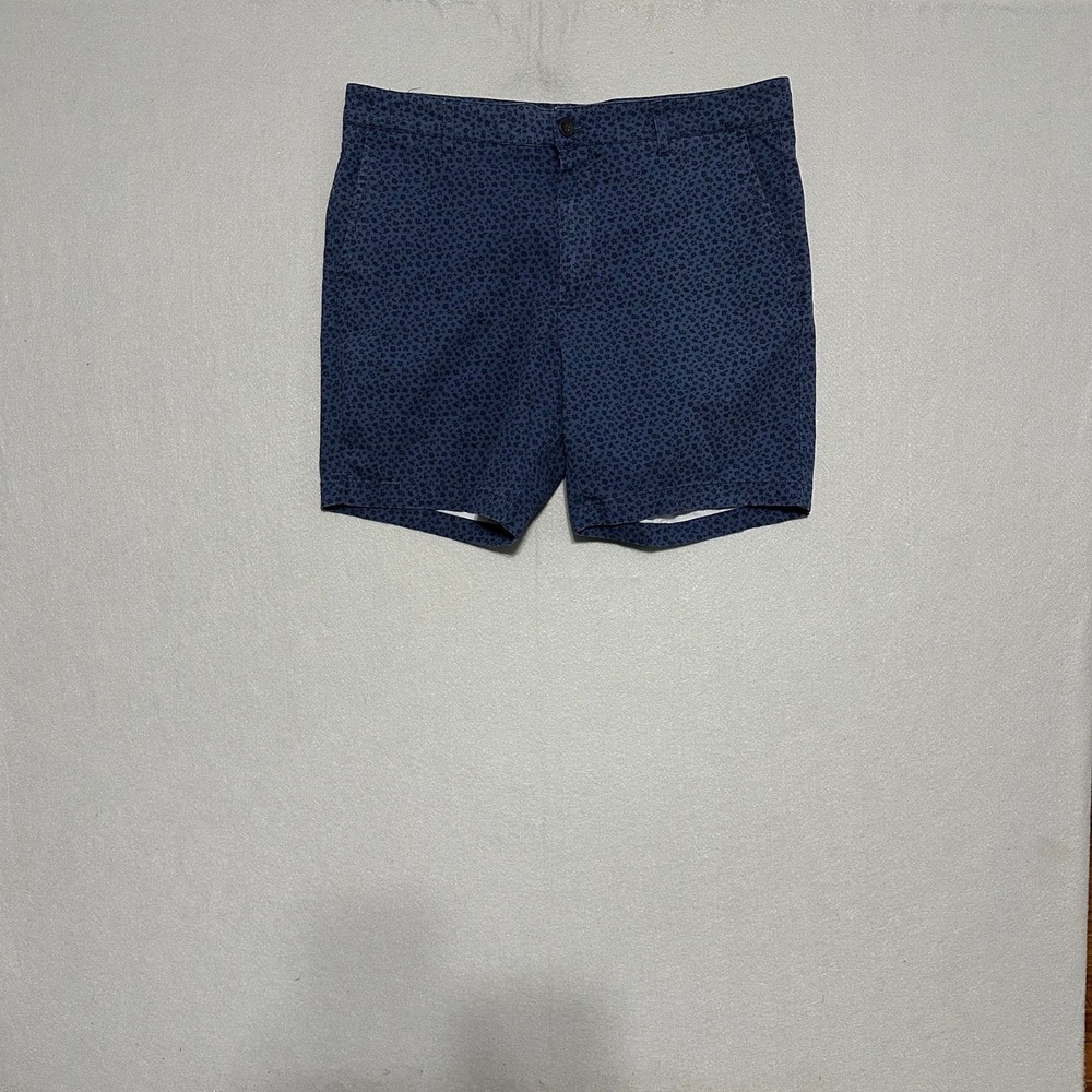 Ben Sherman Mens 36W Navy Blue Floral Print Regular Fit Chino Shorts Stretch